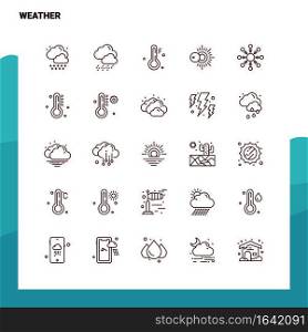 Set of Weather Line Icon set 25 Icons. Vector Minimalism Style Design Black Icons Set. Linear pictogram pack.