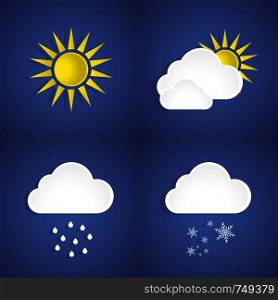 Set of weather vector icons in gradient color. Eps10. Set of weather vector icons in gradient color