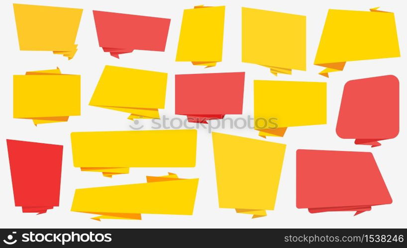 Set of web banners of different shapes. Bright templates, layouts for text or images. Yellow and red blanks.. Set of web banners of different shapes.