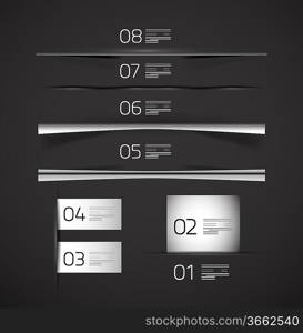 Set of web box shadows and dividers