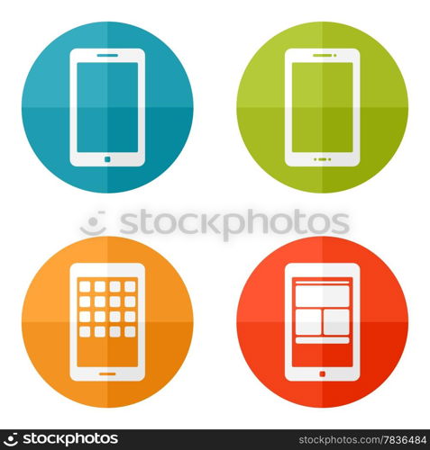 Set of web icons or flat design elements. Eps 10 vector illustration. Used transparency layers for elements of layout