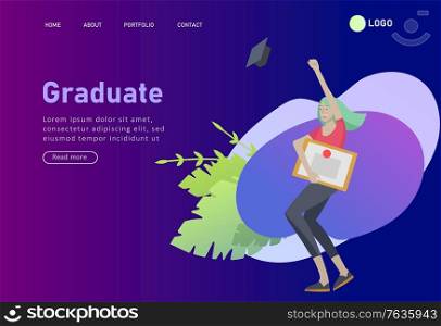 Set of web page design templates with relaxed learning people outdoor and graduate for online education, training and courses. Modern vector illustration concepts for website. Set of web page design templates with relaxed learning people outdoor and graduate for online education, training and courses. Modern vector illustration concepts