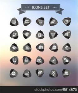 Set of web plat icons on blur background can be used for invitation, congratulation or website