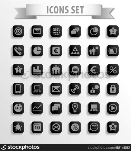 Set of web plat icons on blur background can be used for invitation, congratulation or website