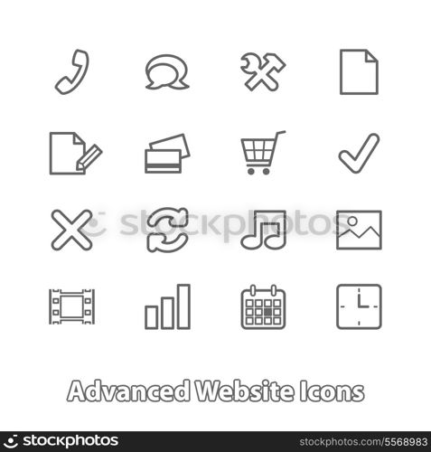 Set of website icons for online shopping, contour flat isolated vector illustration