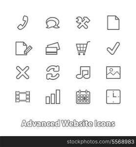 Set of website icons for online shopping, contour flat isolated vector illustration