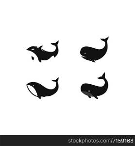 Set of whales logo vector icon illustration concept design