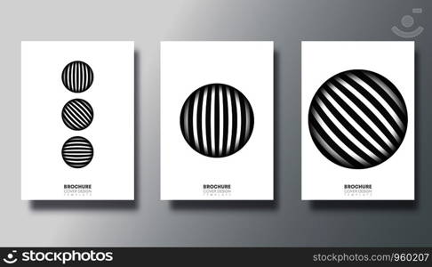 Set of white backgrounds with striped circle design for cover, flyer, poster, brochure, typography or other printing products. Vector illustration.. Set of white backgrounds with striped circle design for cover, flyer, poster, brochure, typography or other printing products. Vector illustration
