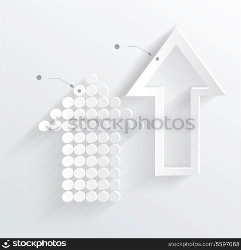 Set of white different paper arrows