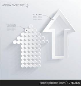 set of white different paper arrows
