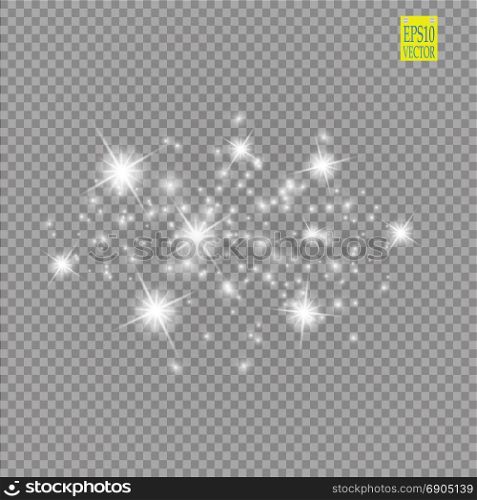 Set of white glowing lights effects isolated on transparent background. Sun flash with rays and spotlight. Glow light effect. Star burst with sparkles.. Set of white glowing lights effects isolated on transparent background. Sun flash with rays and spotlight. Glow light effect. Star burst with sparkles. eps 10