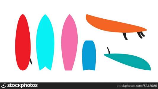 Set of windsurfing boards. Vector Illustration. EPS10. Set of windsurfing boards. Vector Illustration.