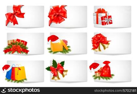 Set of winter christmas banners. Vector illustration.