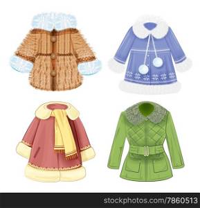 set of winter clothes for children