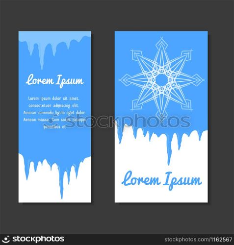 Set of winter template with place for text for flyers, coupons, vouchers and your business. Set of winter template with place for text for flyers, coupons,