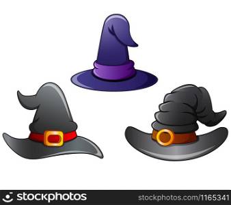 Set of witch hat cartoon
