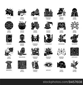 Set of Witches thin line icons for any web and app project.