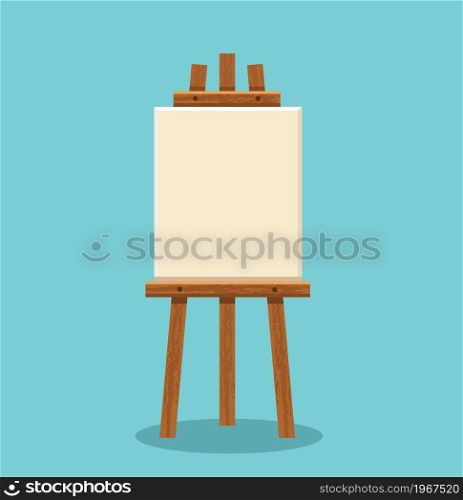 set of wooden easel with blank canvas. vector illustration