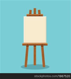 set of wooden easel with blank canvas. vector illustration