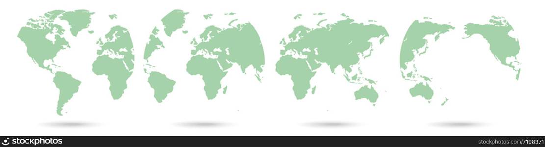 set of world globe icons white background vector