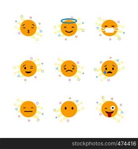 Set of Yellow emojis design vector