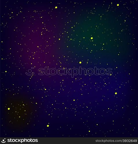 Set of Yellow Stars Isolated on Blue Sky Background. Stars Background. Milky Way. Stars Background. Milky Way