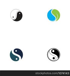 Set of Yin Yang Simbol Flat Design