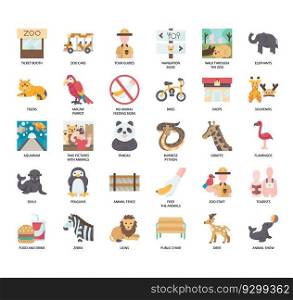 Set of Zoo thin line icons for any web and app project.