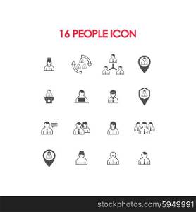 Set people vector design icon. Set people vector design icon.