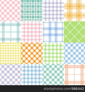 Set plaid pattern seamless. Tartan patterns fabric texture