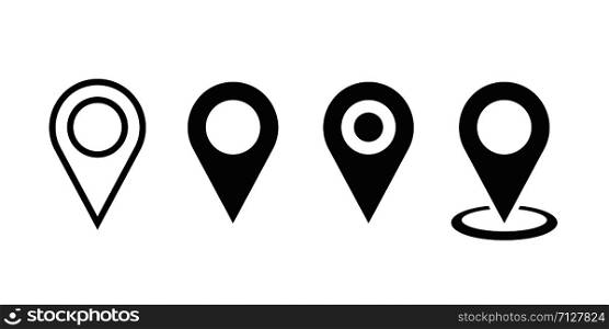Set pointers isolated vector icons on white background great design for any purposes. Linear icon. Location icon map pin pointer. Navigation pointer sign. EPS 10. Set pointers isolated vector icons on white background great design for any purposes. Linear icon. Location icon map pin pointer. Navigation pointer sign.