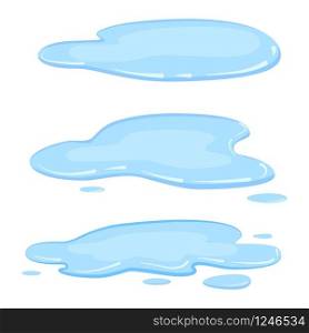 Set puddle, liquid, vector cartoon style isolated illustration. Set puddle, liquid, vector, cartoon style, isolated, illustration, on a white background