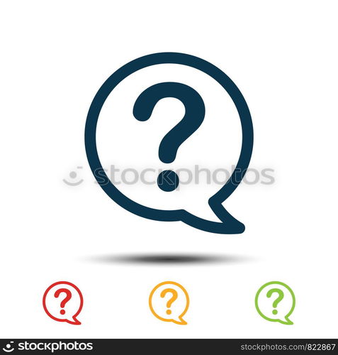 Set Question Mark Icon Vector Template. Colorful Help Desk Icon Logo. Illustration Design. Vector EPS 10.