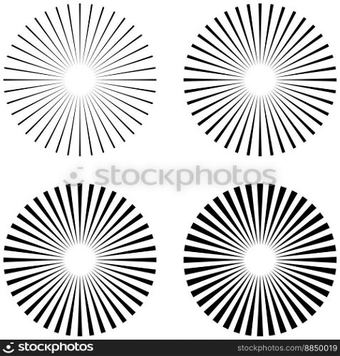 Set rays beams element vector image