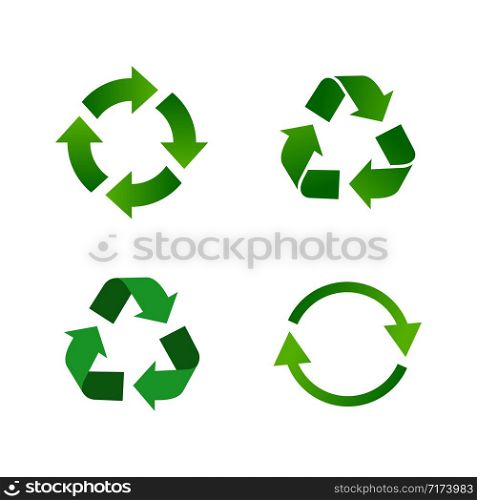 Set Recycle Recycling Icon Vector Logo Template Illustration Design EPS 10.