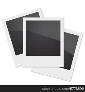 Set Retro Photo Frame Polaroid On White Background. Vector illustration