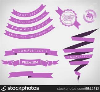 set retro ribbons and label /vector collection