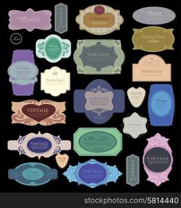 set retro vintage ribbons and label can be used for invitation, congratulation or website