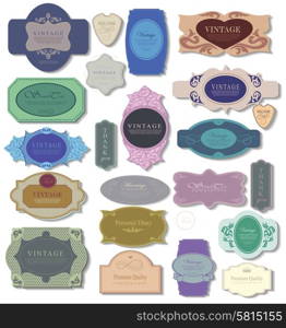 set retro vintage ribbons and label can be used for invitation, congratulation or website