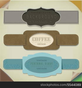 set retro vintage ribbons and label /vector collection