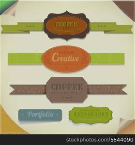 set retro vintage ribbons and label /vector collection
