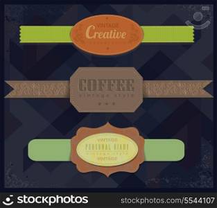 set retro vintage ribbons and label /vector collection