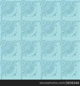 Set seamless cute pink and blue Greek floral pattern, endless texture for wallpaper or scrap booking