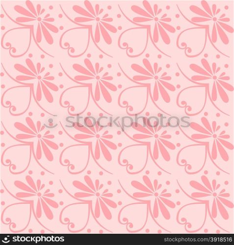 Set seamless cute pink and blue Greek floral pattern, endless texture for wallpaper or scrap booking