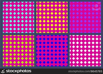 Set seamless pattern with rhombus in style Vector Image