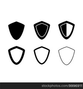 set shield icon on white background. shield or protection concept. flat style. shield symbol.