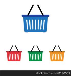 Set shopping basket. Basket icon vector isolated on white background