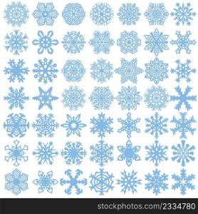 Set silhouette of snowflakes icons on white background,. Set silhouette of snowflakes icons on white background