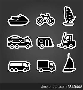 Set simple stickers transport