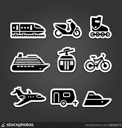 Set simple transportation icons